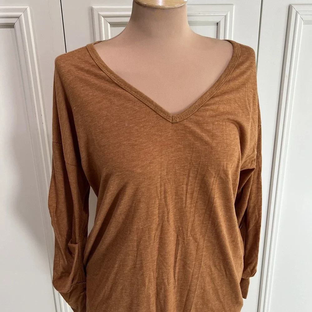 Zanzea Rust Brown Tunic Top‎ Pockets Lagenlook Minimalist Boho Classic